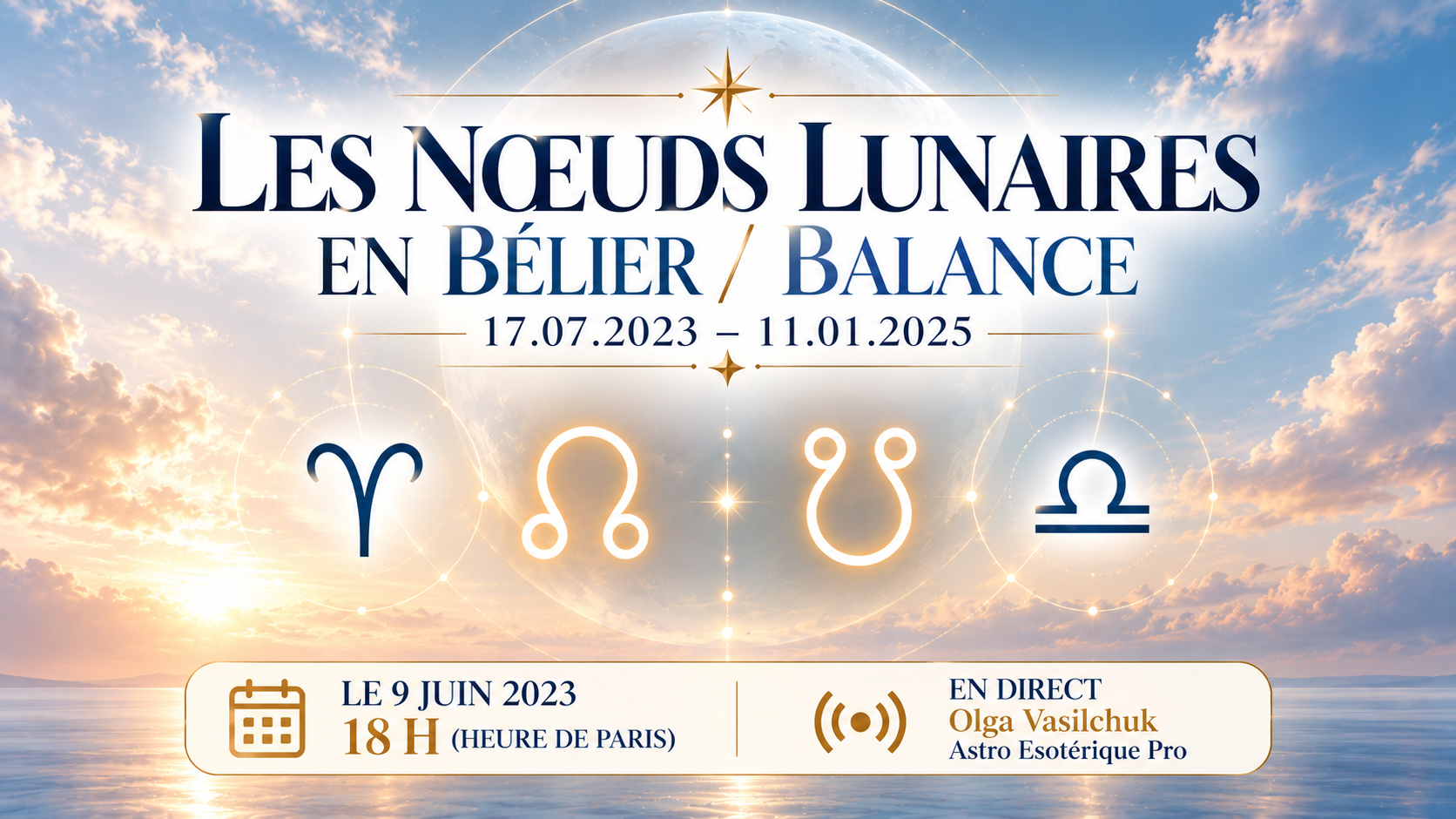 Les Nœuds lunaires en Bélier et en Balance du 17 juillet 2023 au 11 janvier 2025