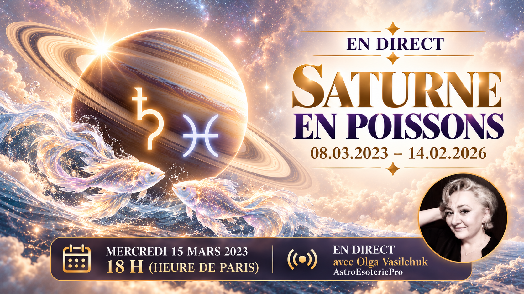 Saturne en Poissons du 8 mars 2023 au 14 février 2026
