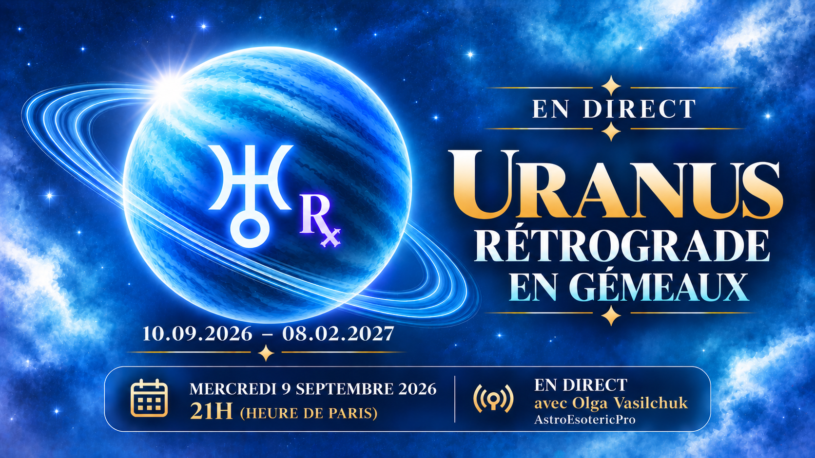 Uranus rétrograde en Gémeaux du 10 septembre 2026 au 8 février 2027